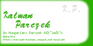 kalman parczek business card